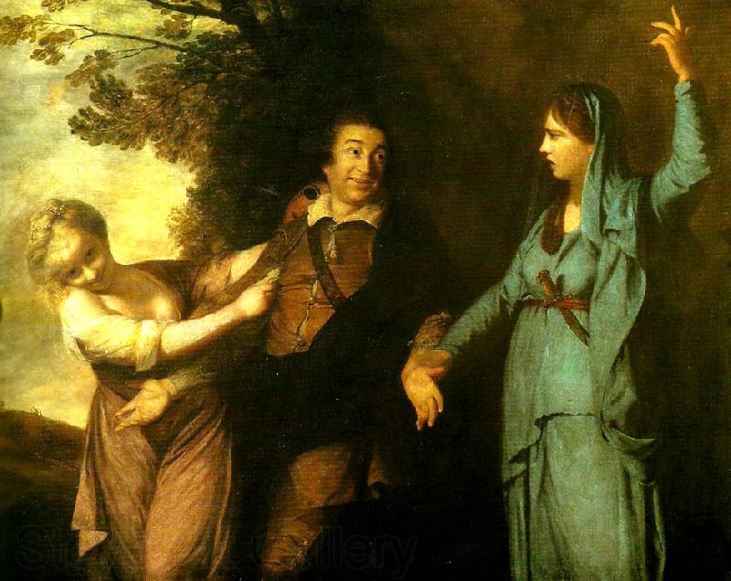 Sir Joshua Reynolds garrick between tragedy and  comedy Spain oil painting art